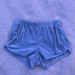Hollister light blue velvet shorts